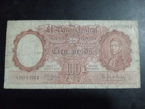 Argentina. Billete De 100 Pesos Mn. Bottero N° 2069. Mira!!!