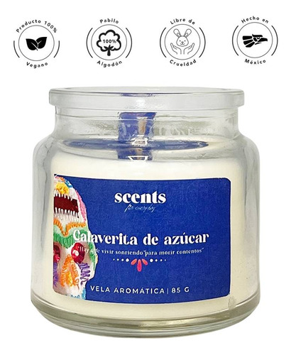 Vela Aromática Halloween Calaverita De Azúcar 240g Scents