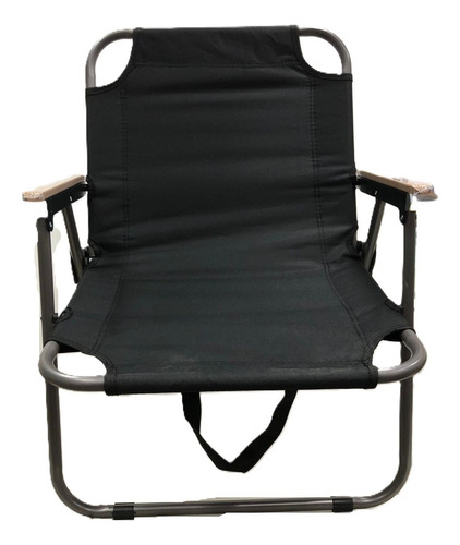 Reposera Reforzada Baja Color Negro Silla De Playa Liviana Negro