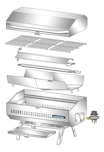 Parrillera Magma Chefsmate A Gas - Ideal Lancha/bote/yate