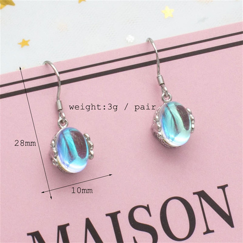Xc Pendientes Redondos De Cristal Vintage Para Mujer