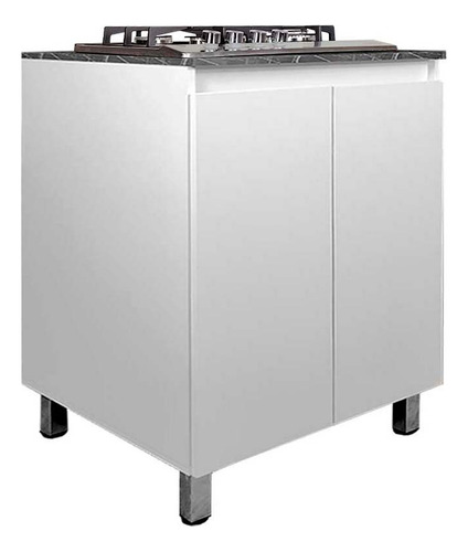 Cocina Integral Completa Decomobil Con Parrilla Y Campana Color Blanco - Mármol Negro