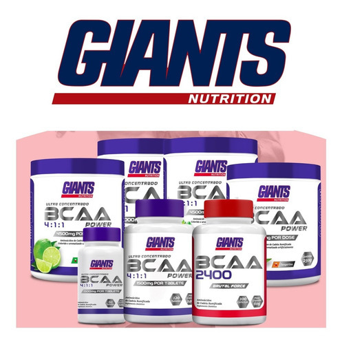 Bcaa Power 250g Ultra Concentrado 4500mg - Giants Morango Sabor Morango