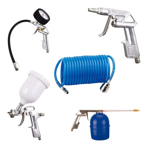 Compresor De Aire Fiwaki 50l 2 Hp Transportable + Kit 5pieza