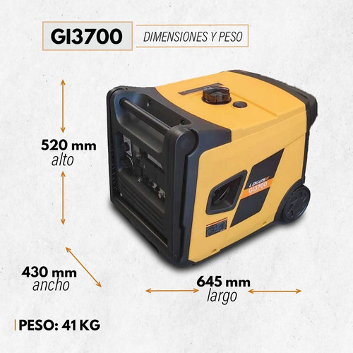 Imagen 4 de 5 de Grupo Electrogeno Generador Inverter Logus Gi3700 Insonoro