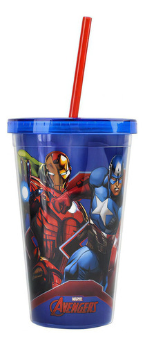 Copo Avengers Marvel 450ml Com Canudo - Dmw