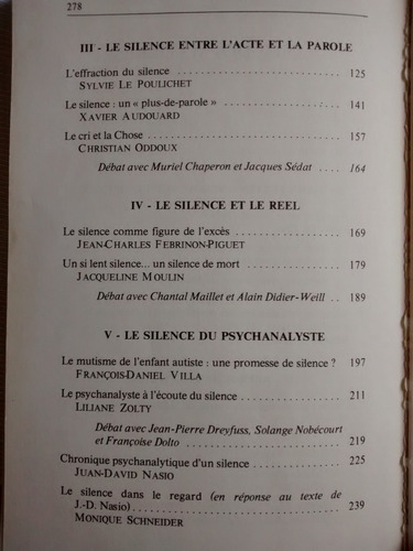 Imagen 5 de 5 de Le Silence Psychanalyse J D Nasio Rivages En Frances 1987