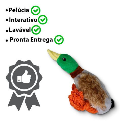 Imagem 2 de 7 de Pelúcia Pato Brinquedo Pet Crianças Caes Boneco Brincar