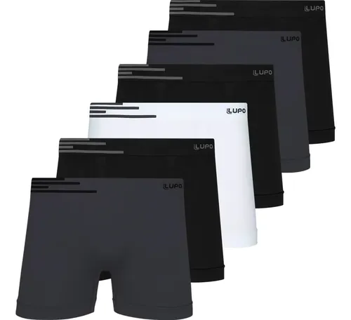 Kit 6 Cuecas Boxer Lupo Microfibra Sem Costura Box Masculina