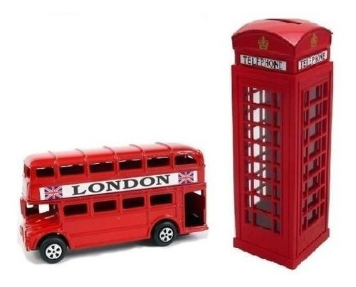 Miniatura Onibus London +cabine Telefonica Londres Presente 