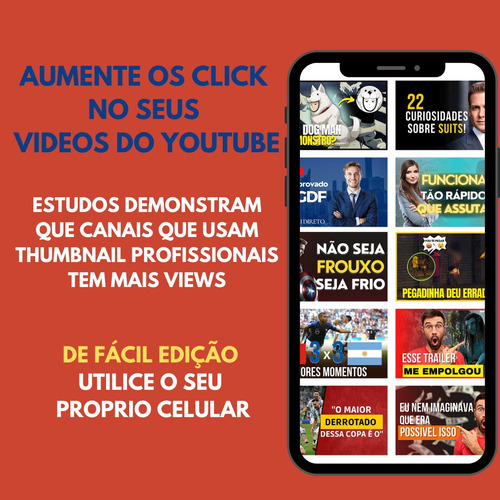 Pack Artes Prontas Para Youtube - Thumbnail Editáveis
