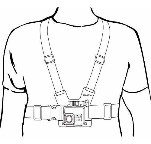 Imagen 4 de 6 de Wealpe - Arnés Compatible Con Gopro Hero 8, 7, Max, Fusion,