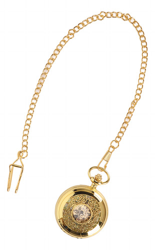 Reloj De Bolsillo Esqueleto Caja Dorada Reloj De Bolsillo