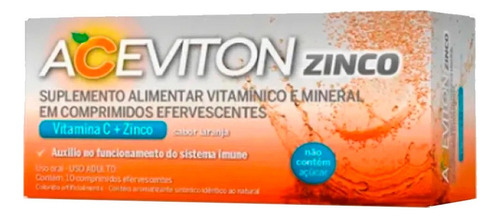  Aceviton Zinco Vitamina C + Zinco C/ 10 Comp. Eferv - Cimed Sabor Laranja