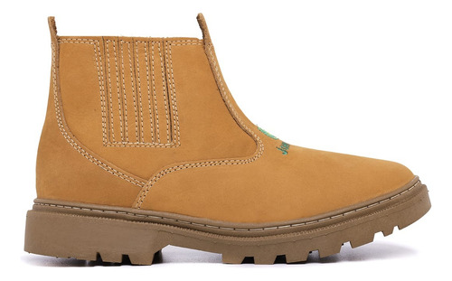 Bota Em Couro Nobuck Casual Botina Top