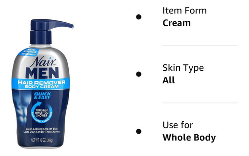 Nair Hair Remover Men Camishing Cream 368 Ml De Bomba De Nai