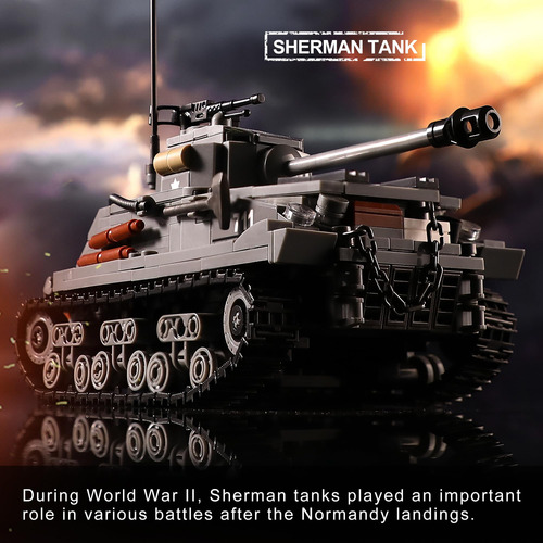 Building Kit Ww2 Army Tank Toys German Tiger & American M4