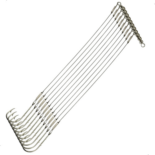 Kit 10 Peças Anzol 4330 N°11/0 Encastoado Flex Com Girador