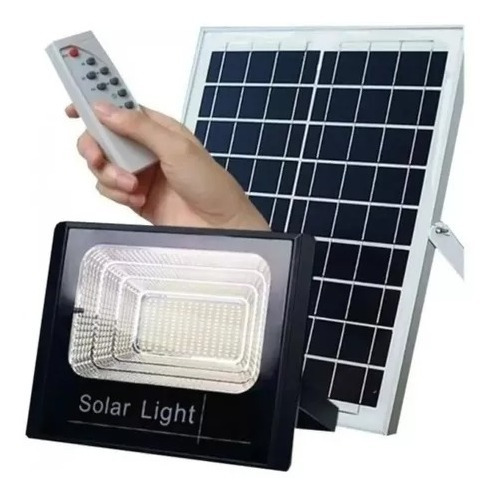 Foco Reflector 300w Con Control Panel Solar Resiste Al Agua