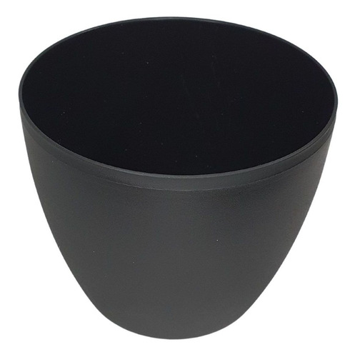 Vaso Cachepo De Mesa Oxford Redondo 15x12cm Para Orquídea Cor Preto