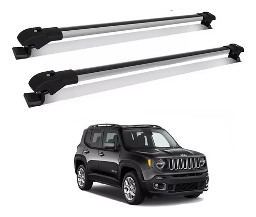 Travessa Rack Bagageiro Jeep Renegade 2015 A 2018 Preto Slim