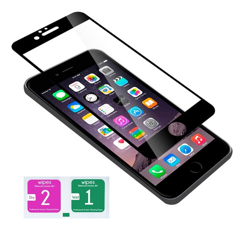 Mica Cristal Templado 9d Para iPhone 6 Plus Negro