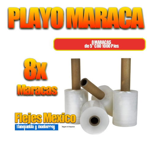 8 Mini Rollos Maraca Playo Emplaye 5 C80 1000pies