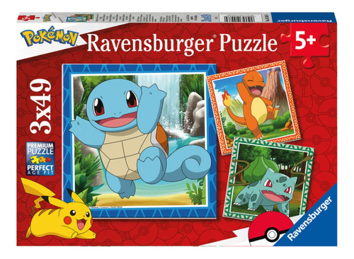 Puzzle Rompecabezas Pokémon Infantil 3 X 49 Piezas Xxl100