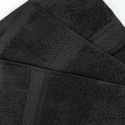 Juego De Toallas De Algodón Egipcio Negras 6 Piezas 33 X 33