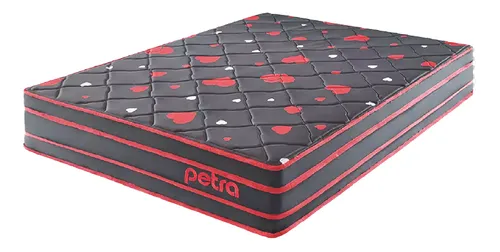 Sommier Somier Colchón Queen Plaza 30 Cm 150 Kg Reversible Ltc Color Negro/rojo