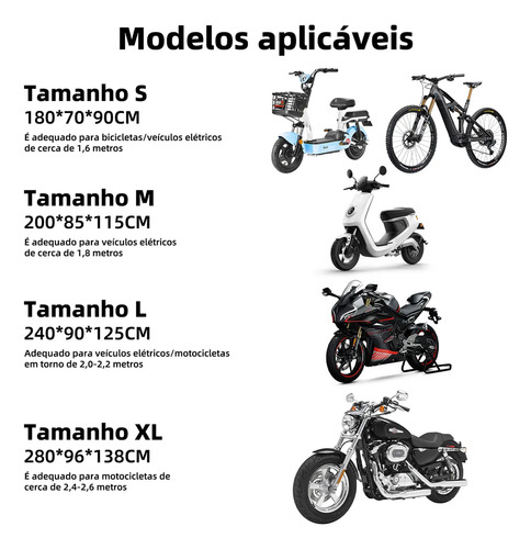 Funda Impermeable Para Motocicleta Engrosada Con Capa De Pu, Hebilla De Bloqueo Antirrobo Y Pegatina Reflectante XL