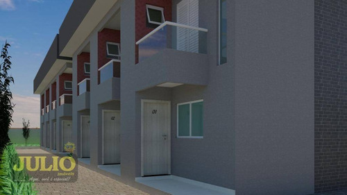 Entrada A Partir De R$ 20 Mil E Saldo Financiado!sobrado Com 2 Suítes, 68 M² Por R$ 204.000 - America - Mongaguá/sp - So0862