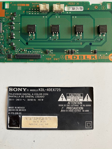 Tarjeta Placa Driver Controlador Televisor Sony Kdl-40ex725