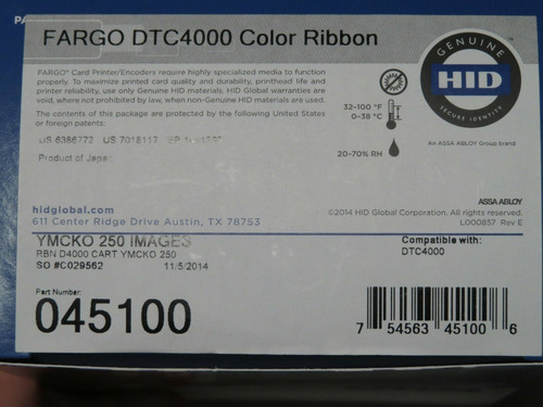 Cinta Ribbon 45100 Ymcko Hid Para Dtc4250e, Dtc4000