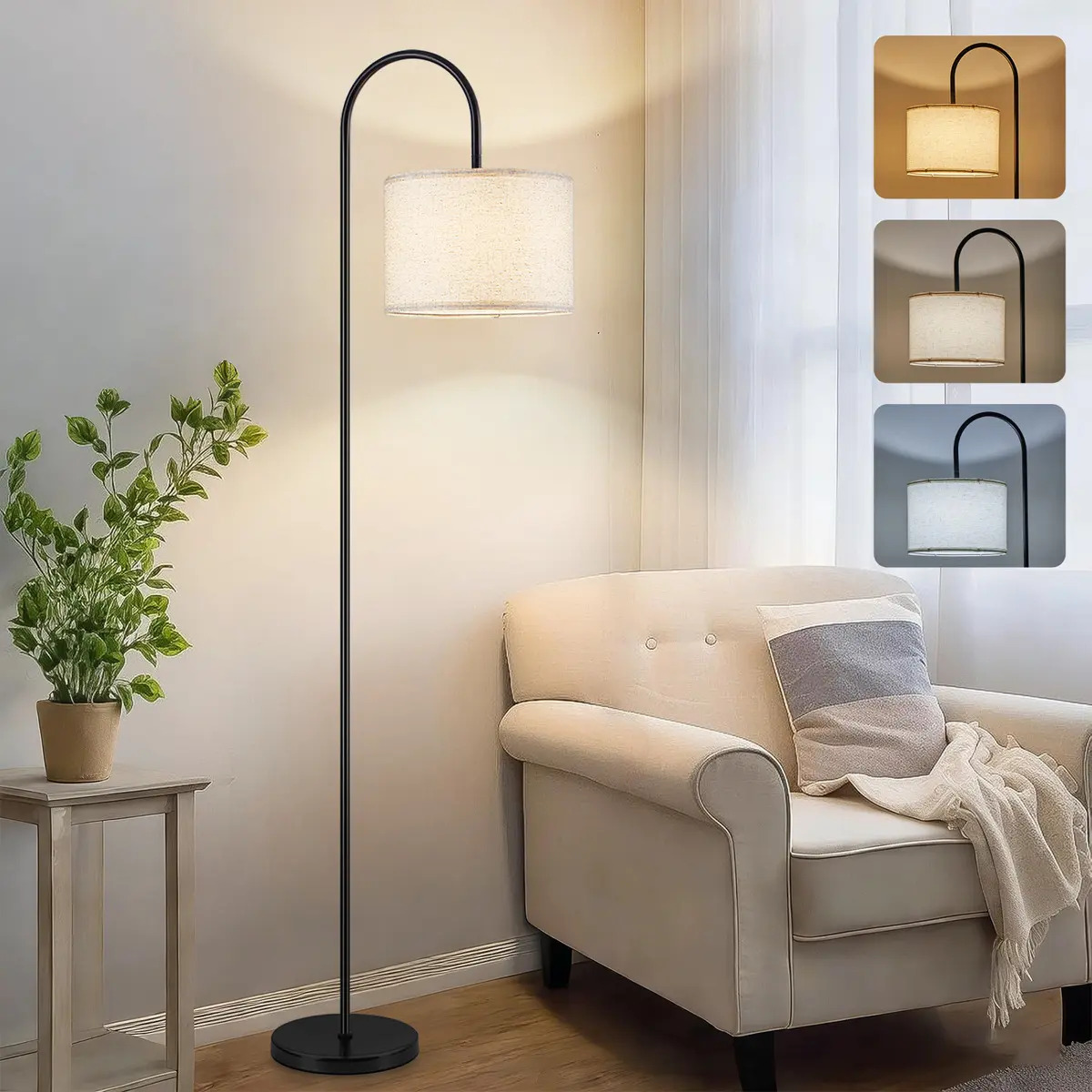Luminária ‌De Chão, Luminária ‌De Cabeceira Sem Lâmpada, Luminárias Modernas 60w Bivolt 110-260v, Iluminação Decorativa Para Quarto E Sala, Leitura E Ambientes Residenciais, Tieesa Branco