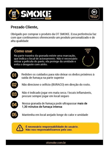 Imagem 2 de 2 de Fumaça Smoke P/ Jogos Simulaçao De Combate 4un - Eletrica