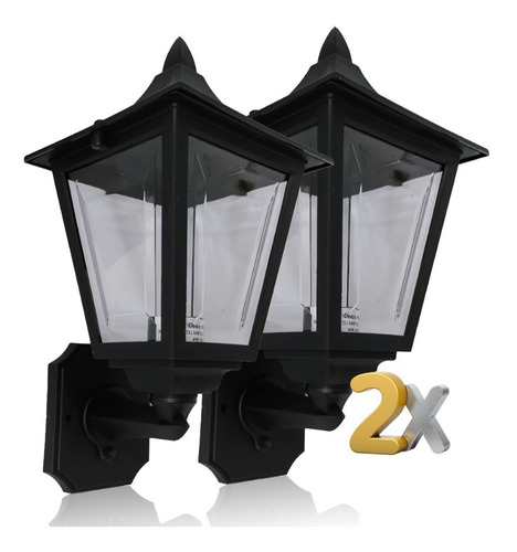 Farol Lampara Aplique Exterior Pvc Pared Setx2 Ideal P\ Mar Color Negro