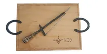 Comprar Tabla Picadas Asado Madera  Personalizada Tenedor Expulsador