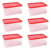 Comprar Set 6 Recipiente 6 Lts Comida Plastico Hermeticos Contenedor