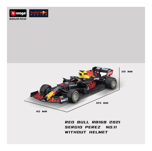 Bburago 1:43 F1 Redbull Racing Rb16b #11 Pérez Fórmula Coche