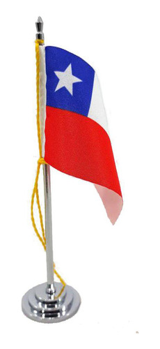 Mini Bandeira De Mesa Chile 15 Cm Poliéster