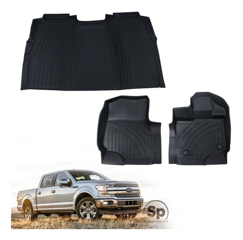 Imagen 1 de 5 de Tapetes Ford Lobo F150 2015-2019 Charola Uso Rudo Negro