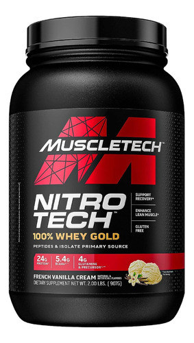 Nitro Tech 100% Whey Gold Mucletech 2lbs Masa Muscular