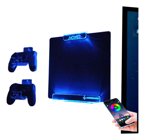 Soporte Para Ps4 Con Kit Led Rgb Y Dos Bases Para Control