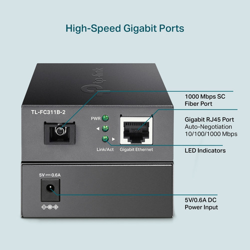Convertidor De Medios Gigabit Wdm 2km Tl-fc311b-2