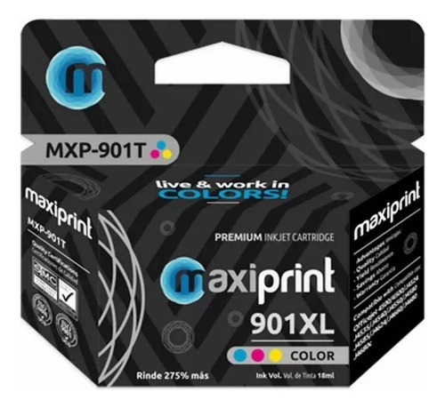 Cartucho De Tinta Maxiprint Compatible Con Hp 901xl Color