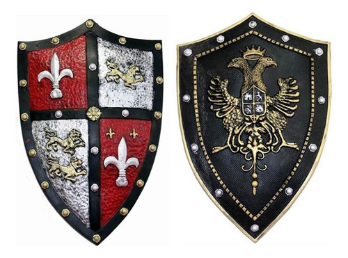 Xs Escudo De Batalha Medieval Duplo Para Reencenação Larp A