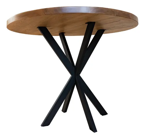 Mesa Comedor Redonda Roble Macizo 70 Cm