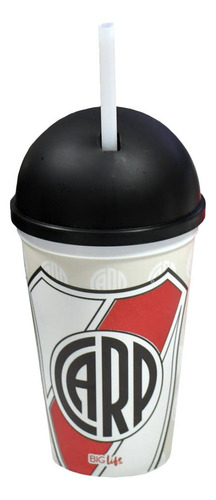 Vaso Con Tapa Domo Y Bombilla De River Plate