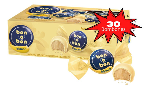 Bombones De Chocolate Blanco Bon O Bon - 30 Bombones -